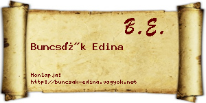 Buncsák Edina névjegykártya